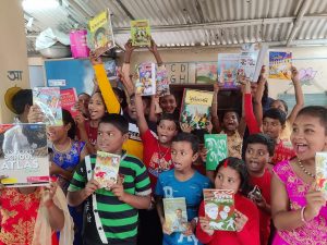 Setting up our 3rd library at the Nabadisha centre of Chetla Police Station